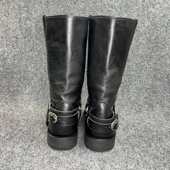 Harley Davidson Harness‎ Boots Men's Size 8 Black Leather Motorcycle Riding Pull - Picture 7 of 16